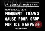 Image of ice harvest Montreal Quebec Canada, 1938, second 4 stock footage video 65675069229