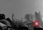 Image of U.S. forces pass through wrecked town near end of World War II Gemunden Germany, 1945, second 29 stock footage video 65675069289