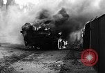 Image of Brockway B666 Treadway Bridge Transporter burning Heilbronn Germany, 1945, second 8 stock footage video 65675069291