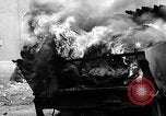 Image of Brockway B666 Treadway Bridge Transporter burning Heilbronn Germany, 1945, second 10 stock footage video 65675069291