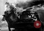 Image of Brockway B666 Treadway Bridge Transporter burning Heilbronn Germany, 1945, second 14 stock footage video 65675069291