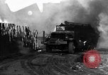 Image of Brockway B666 Treadway Bridge Transporter burning Heilbronn Germany, 1945, second 29 stock footage video 65675069291