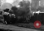 Image of Brockway B666 Treadway Bridge Transporter burning Heilbronn Germany, 1945, second 57 stock footage video 65675069291
