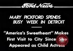 Standbild Mary Pickford Detroit Michigan USA, 1934, aus Sekunde 12 historischem Filmmaterial Videoclip 65675069408