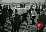 Image of British officer and soldier engage US troops in bayonet drill France, 1917, second 22 stock footage video 65675069496