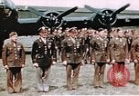 Image of 351st Bomb Group Military award ceremony England United Kingdom, 1943, second 34 stock footage video 65675070032