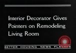 Image of remodeled living room United States USA, 1935, second 3 stock footage video 65675070080