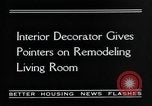 Image of remodeled living room United States USA, 1935, second 4 stock footage video 65675070080