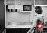 Image of modern kitchen New York City USA, 1954, second 61 stock footage video 65675070193