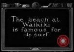 Image of Hawaiian people surfing Honolulu Hawaii USA, 1924, second 3 stock footage video 65675070228