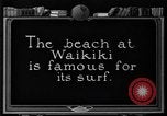 Image of Hawaiian people surfing Honolulu Hawaii USA, 1924, second 5 stock footage video 65675070228