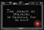 Image of Hawaiian people surfing Honolulu Hawaii USA, 1924, second 7 stock footage video 65675070228