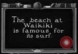 Image of Hawaiian people surfing Honolulu Hawaii USA, 1924, second 9 stock footage video 65675070228