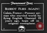Image of Blériot flies his early XI airplane 20 years after his Channel flight Calais France, 1928, second 16 stock footage video 65675070308