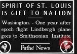 Image of Spirit of Saint Louis Washington DC USA, 1928, second 12 stock footage video 65675070310