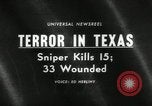 Image of Charles Whitman shooting from clock tower Austin Texas USA, 1966, second 18 stock footage video 65675070353
