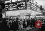 Image of invitational preview of film "Man of a Thousand Faces" New York City USA, 1957, second 8 stock footage video 65675070397