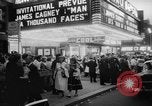 Image of invitational preview of film "Man of a Thousand Faces" New York City USA, 1957, second 9 stock footage video 65675070397