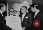 Image of invitational preview of film "Man of a Thousand Faces" New York City USA, 1957, second 28 stock footage video 65675070397