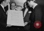 Image of invitational preview of film "Man of a Thousand Faces" New York City USA, 1957, second 30 stock footage video 65675070397