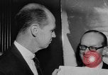 Image of invitational preview of film "Man of a Thousand Faces" New York City USA, 1957, second 31 stock footage video 65675070397