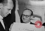 Image of invitational preview of film "Man of a Thousand Faces" New York City USA, 1957, second 32 stock footage video 65675070397