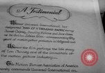 Image of invitational preview of film "Man of a Thousand Faces" New York City USA, 1957, second 40 stock footage video 65675070397