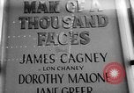 Image of invitational preview of film "Man of a Thousand Faces" New York City USA, 1957, second 44 stock footage video 65675070397