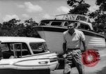 Standbild Mann angeln gehen und Waschbecken kleinen Boot Florida United States USA, 1961, aus Sekunde 23 historischem Filmmaterial Videoclip 65675070432