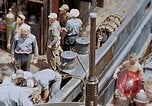 Image of Fighting fire on US Navy LST from kamikaze attack Pacific Theater, 1945, second 5 stock footage video 65675070702