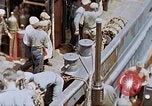 Image of Fighting fire on US Navy LST from kamikaze attack Pacific Theater, 1945, second 11 stock footage video 65675070702