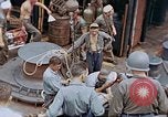 Image of Fighting fire on US Navy LST from kamikaze attack Pacific Theater, 1945, second 17 stock footage video 65675070702