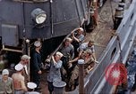 Image of Fighting fire on US Navy LST from kamikaze attack Pacific Theater, 1945, second 24 stock footage video 65675070702