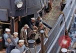 Image of Fighting fire on US Navy LST from kamikaze attack Pacific Theater, 1945, second 30 stock footage video 65675070702