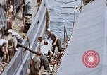 Image of Fighting fire on US Navy LST from kamikaze attack Pacific Theater, 1945, second 34 stock footage video 65675070702
