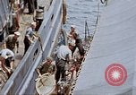 Image of Fighting fire on US Navy LST from kamikaze attack Pacific Theater, 1945, second 40 stock footage video 65675070702