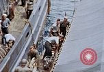 Image of Fighting fire on US Navy LST from kamikaze attack Pacific Theater, 1945, second 44 stock footage video 65675070702