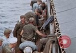 Image of Fighting fire on US Navy LST from kamikaze attack Pacific Theater, 1945, second 59 stock footage video 65675070702