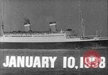 Standbild SS Manahattan Rückkehr vom Krieg zerrütteten Europa United States USA, 1938, aus Sekunde 3 historischem Filmmaterial Videoclip 65675070726