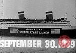 Standbild SS Manahattan Rückkehr vom Krieg zerrütteten Europa United States USA, 1938, aus Sekunde 42 historischem Filmmaterial Videoclip 65675070726