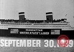 Standbild SS Manahattan Rückkehr vom Krieg zerrütteten Europa United States USA, 1938, aus Sekunde 43 historischem Filmmaterial Videoclip 65675070726