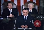 Image of President Johnson address to Congress on Voting Rights Washington DC USA, 1965, second 57 stock footage video 65675070904