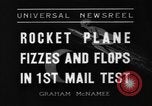 Standbild rocket Flugzeug mail Test Greenwood Lake New York USA, 1936, aus Sekunde 8 historischem Filmmaterial Videoclip 65675070941