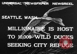 Image of wild ducks Seattle Washington USA, 1932, second 9 stock footage video 65675070958