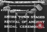 Image of bridal ceremony Kyoto Japan, 1932, second 8 stock footage video 65675070959
