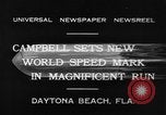 Image of new world speed record Daytona Beach Florida USA, 1932, second 4 stock footage video 65675071112