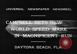 Image of new world speed record Daytona Beach Florida USA, 1932, second 5 stock footage video 65675071112