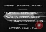 Image of new world speed record Daytona Beach Florida USA, 1932, second 7 stock footage video 65675071112