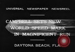 Image of new world speed record Daytona Beach Florida USA, 1932, second 9 stock footage video 65675071112