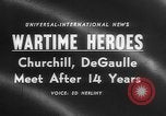 Image of Churchill and De Gaulle meeting Paris France, 1958, second 5 stock footage video 65675071114